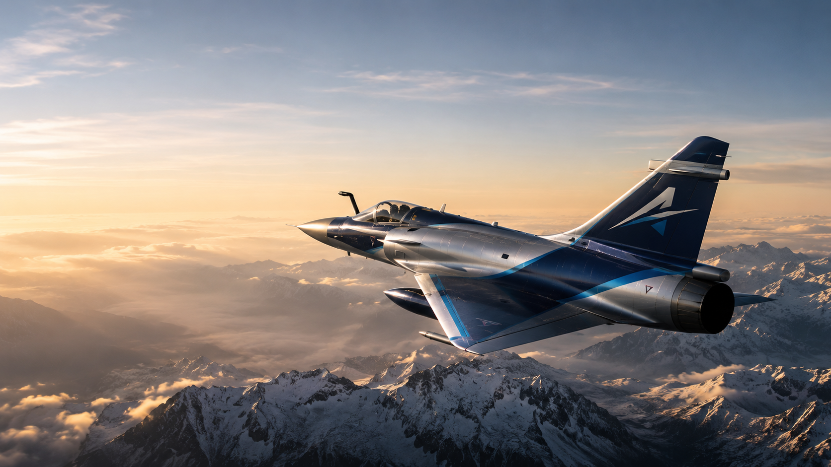 Azurion aircraft above mountain peaks